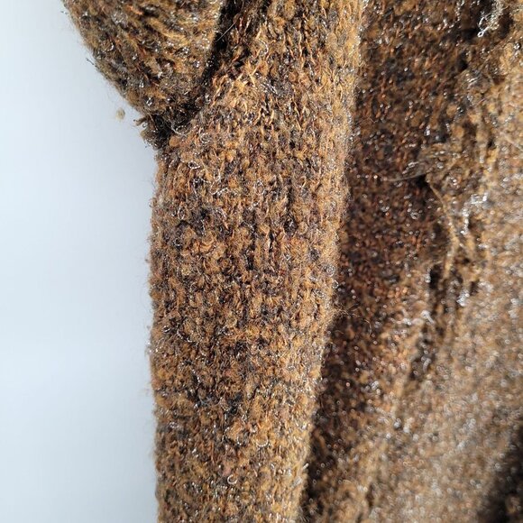 Clothes womens large brown metallic long duster cardigan coat acrylic blend - Picture 4 of 10